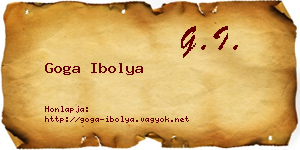 Goga Ibolya névjegykártya